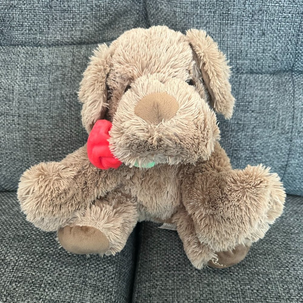 Russell Stover Brown 10" Plush "Coco The Puppy" with Rose  Valentine Gift